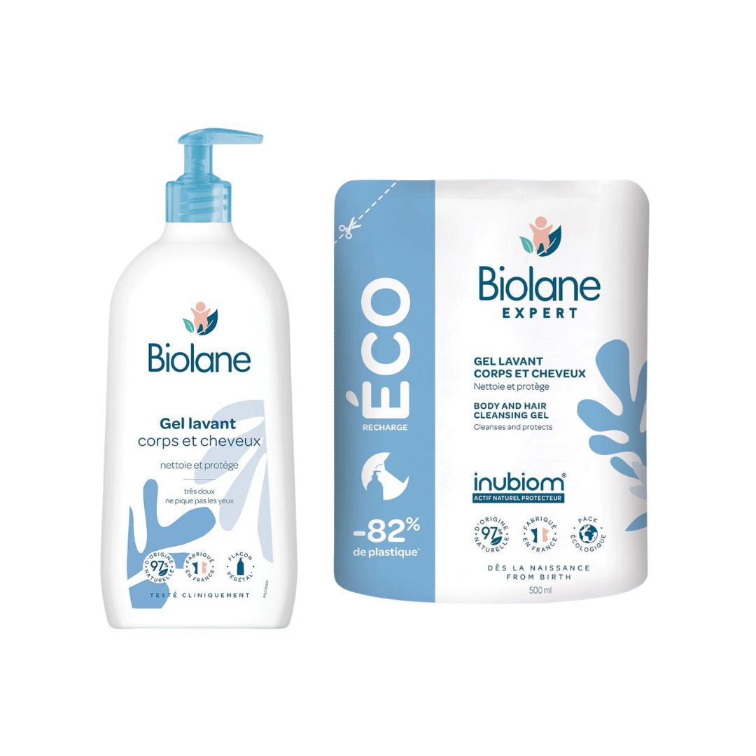 image Biolane – Gel lavant corps et cheveux + Eco-recharge 500ml